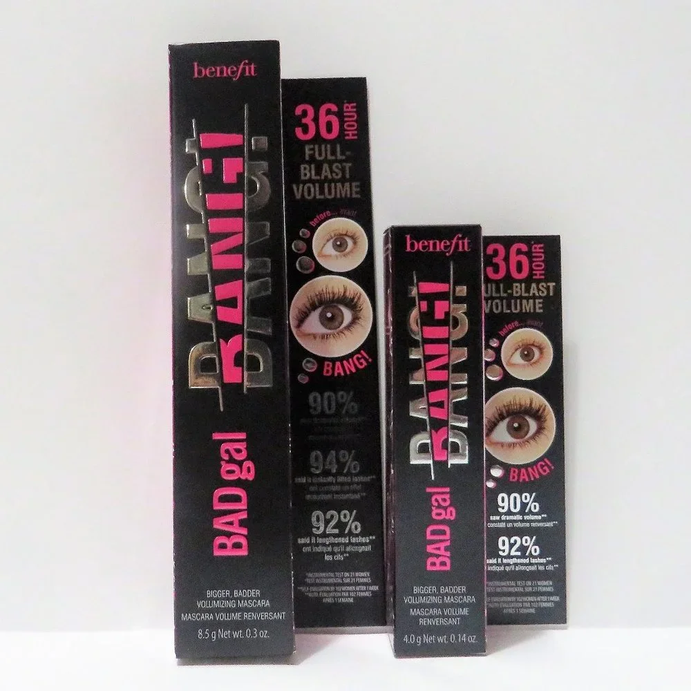 BENEFIT BAD GAL BANG! BIGGER, BVADDER VOLUMIZING MASCARA BLACK 0.3 & 0.14 OZ 2PC